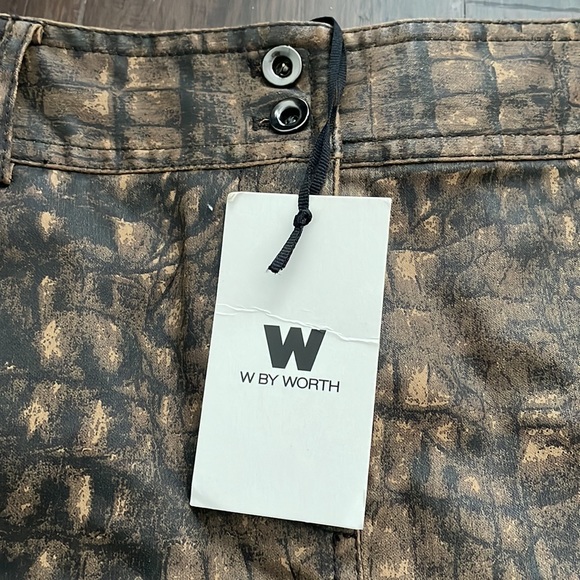 W by Worth crocodile print Jean skirt - Picture 2 of 5